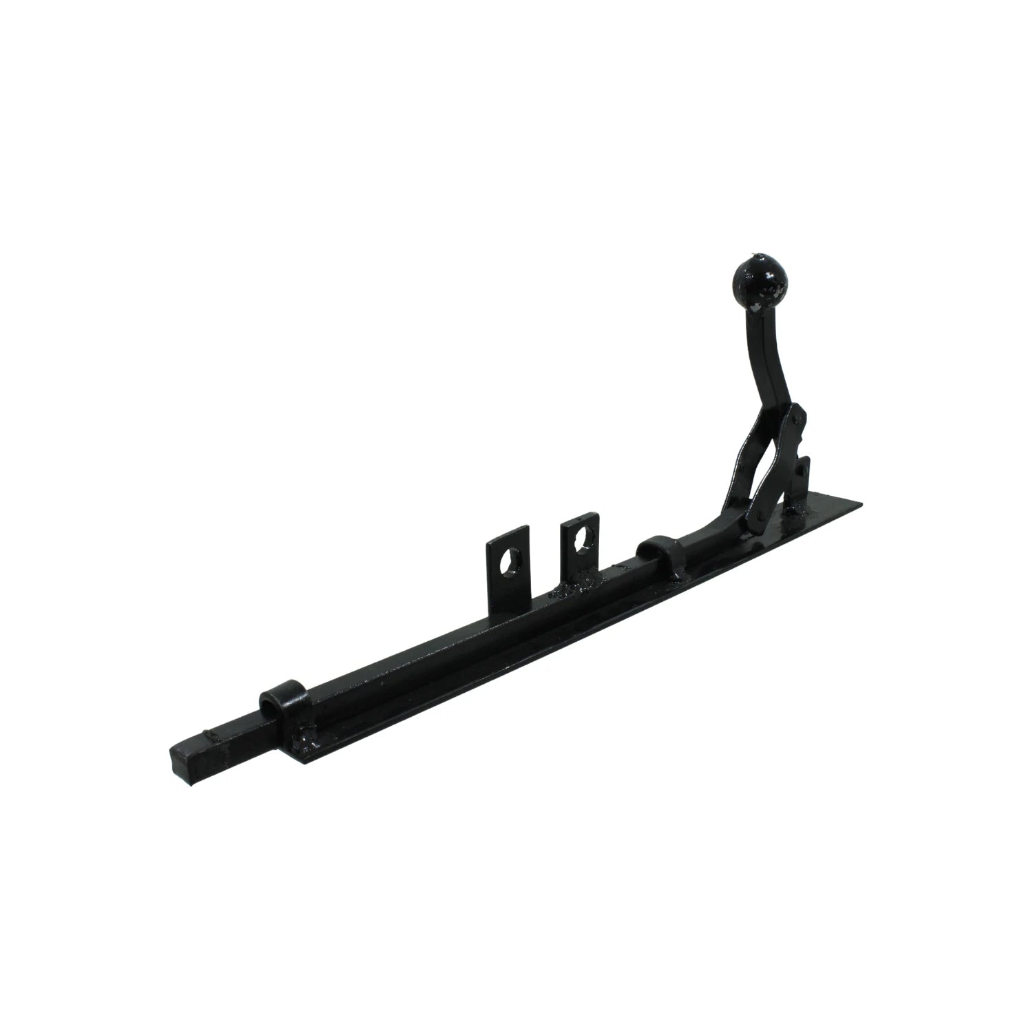 Pasador de piso colonial negro 30 cm, cerrojo metálico para puertas, portones o rejas.