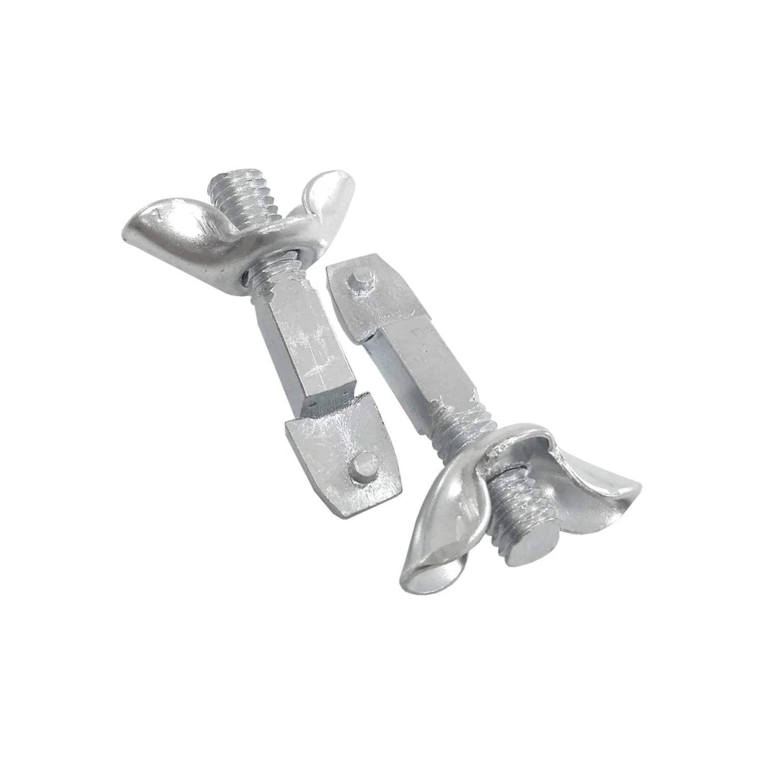 Juego de 2 pernos mariposa cuadrados de metal galvanizado para arco, ajuste manual sin herramientas.