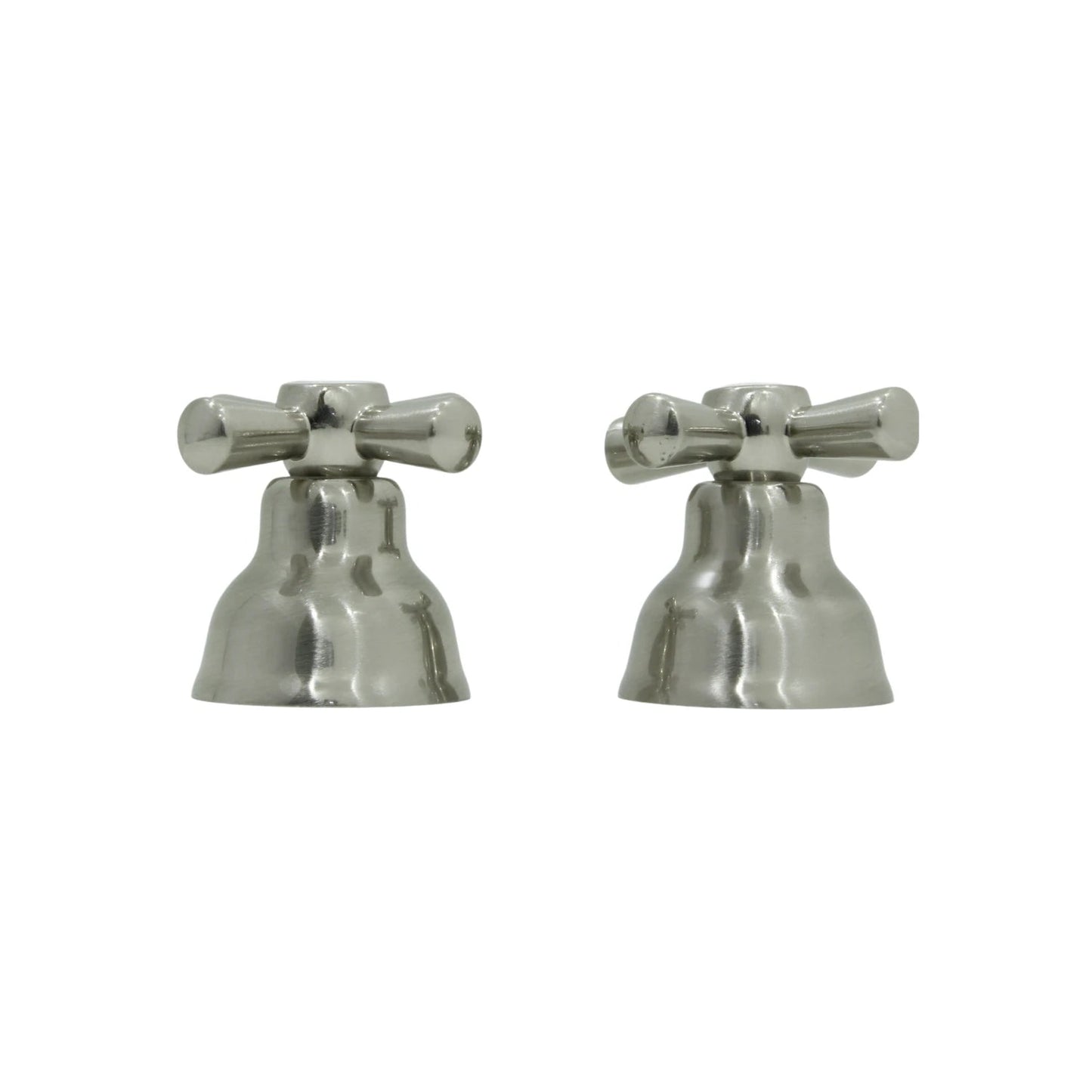 Juego de 2 manerales para regadera satinados, estilo cruz, controles de agua para baño con acabado níquel