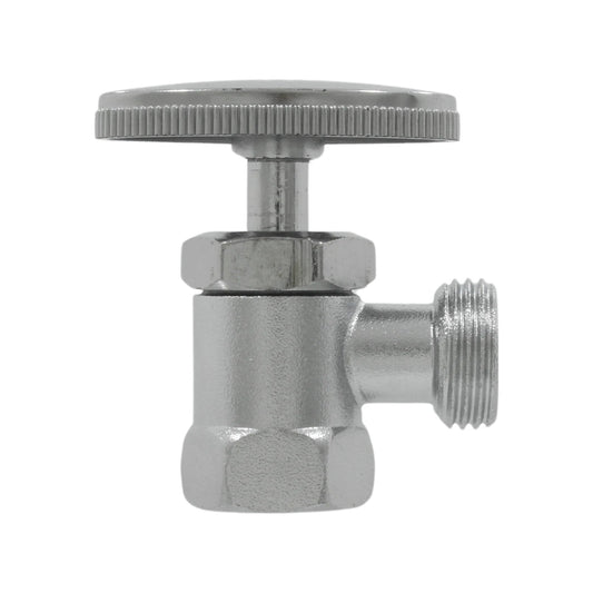 Llave angular de paso cromada 1/2 pulgada para control de agua en instalaciones de plomería