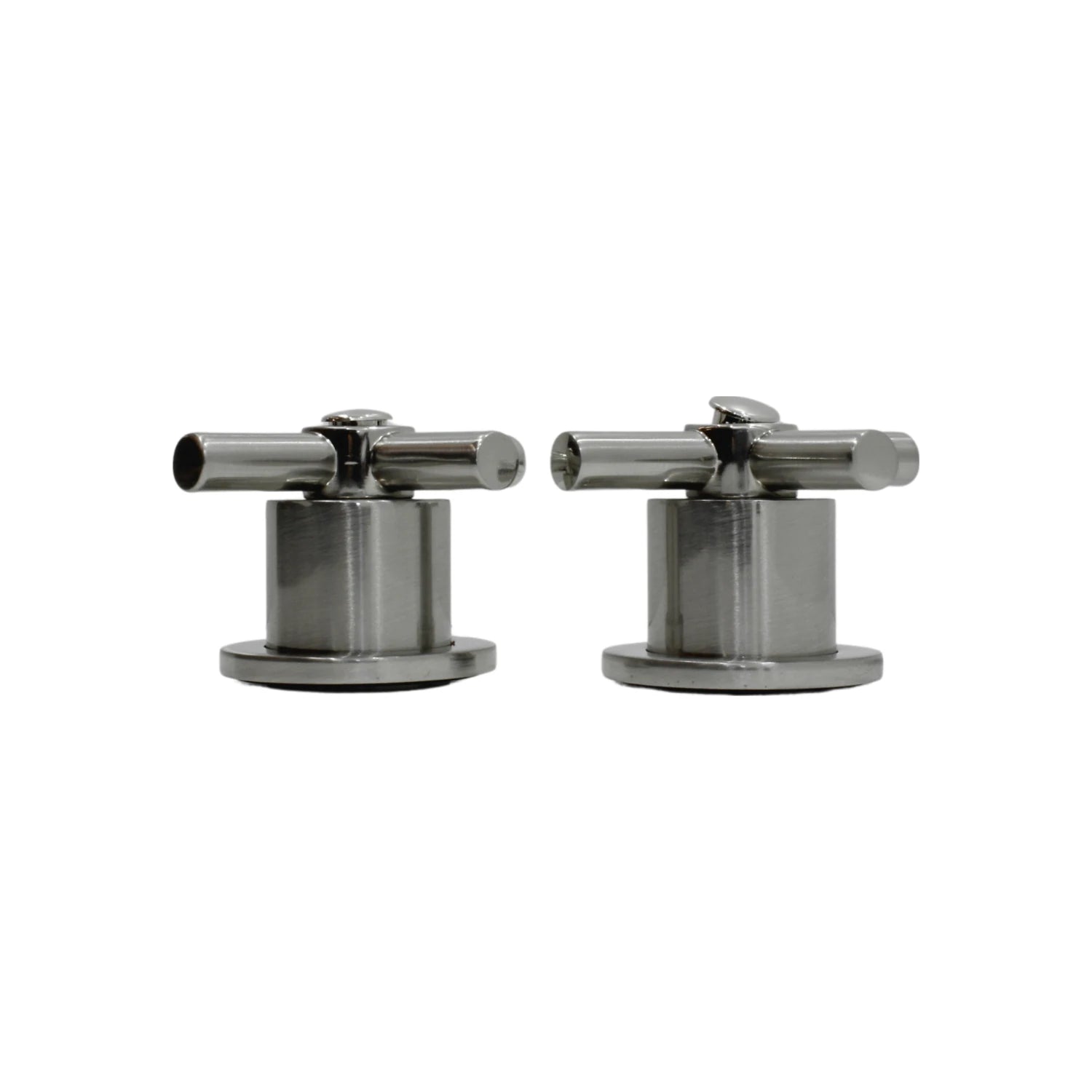 Manerales de regadera de metal satinado, diseño moderno tipo barra en T para baño.
