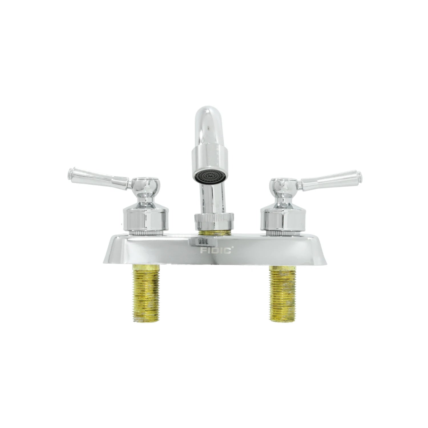 Mezcladora para lavabo Fidic de 4 pulgadas, acabado cromado, manerales de palanca