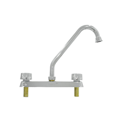 Mezcladora de fregadero Fidic 8", cromada, con manijas acrílicas y cuello de ganso
