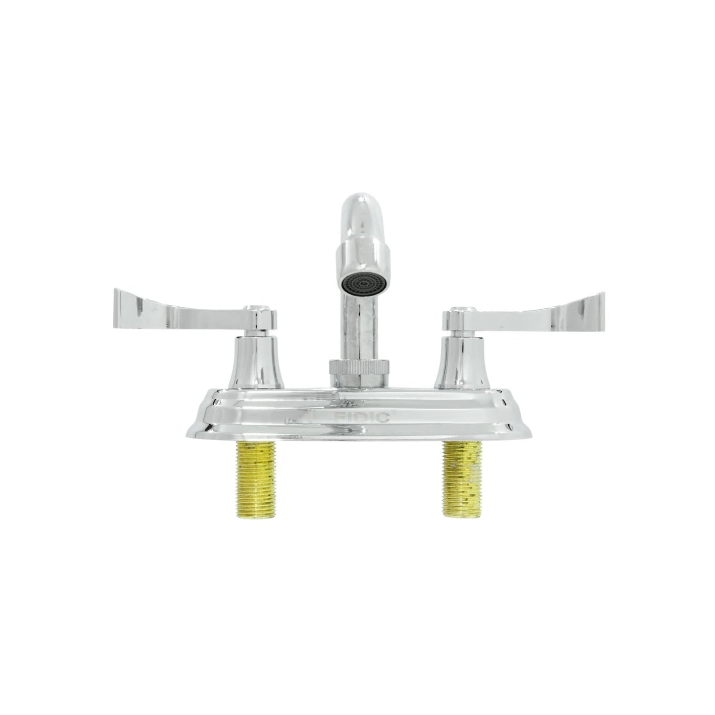 Mezcladora de lavabo Fidic cromada con dos manerales, grifo brillante para instalación de 4 pulgadas