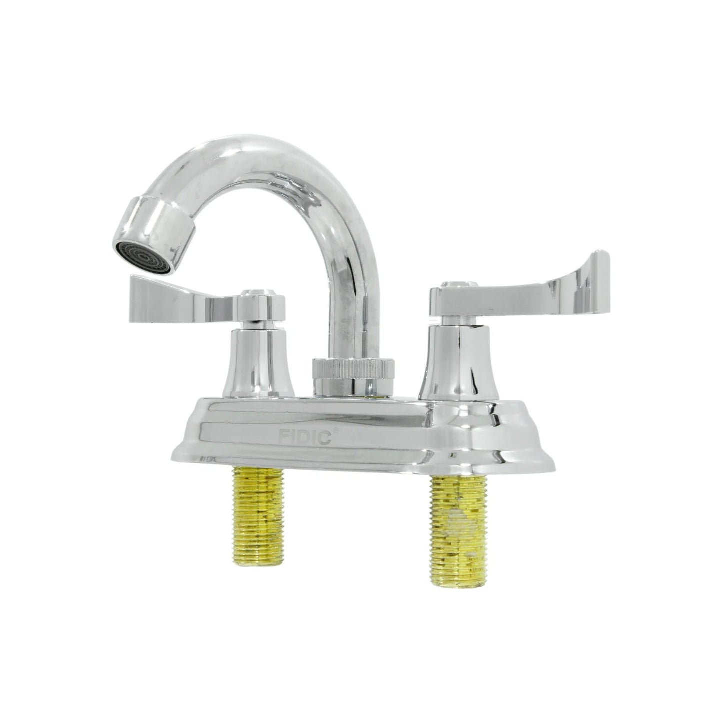 Mezcladora para lavabo FIDIC cromada, bimando con dos manerales, instalación 4 pulgadas, estilo clásico