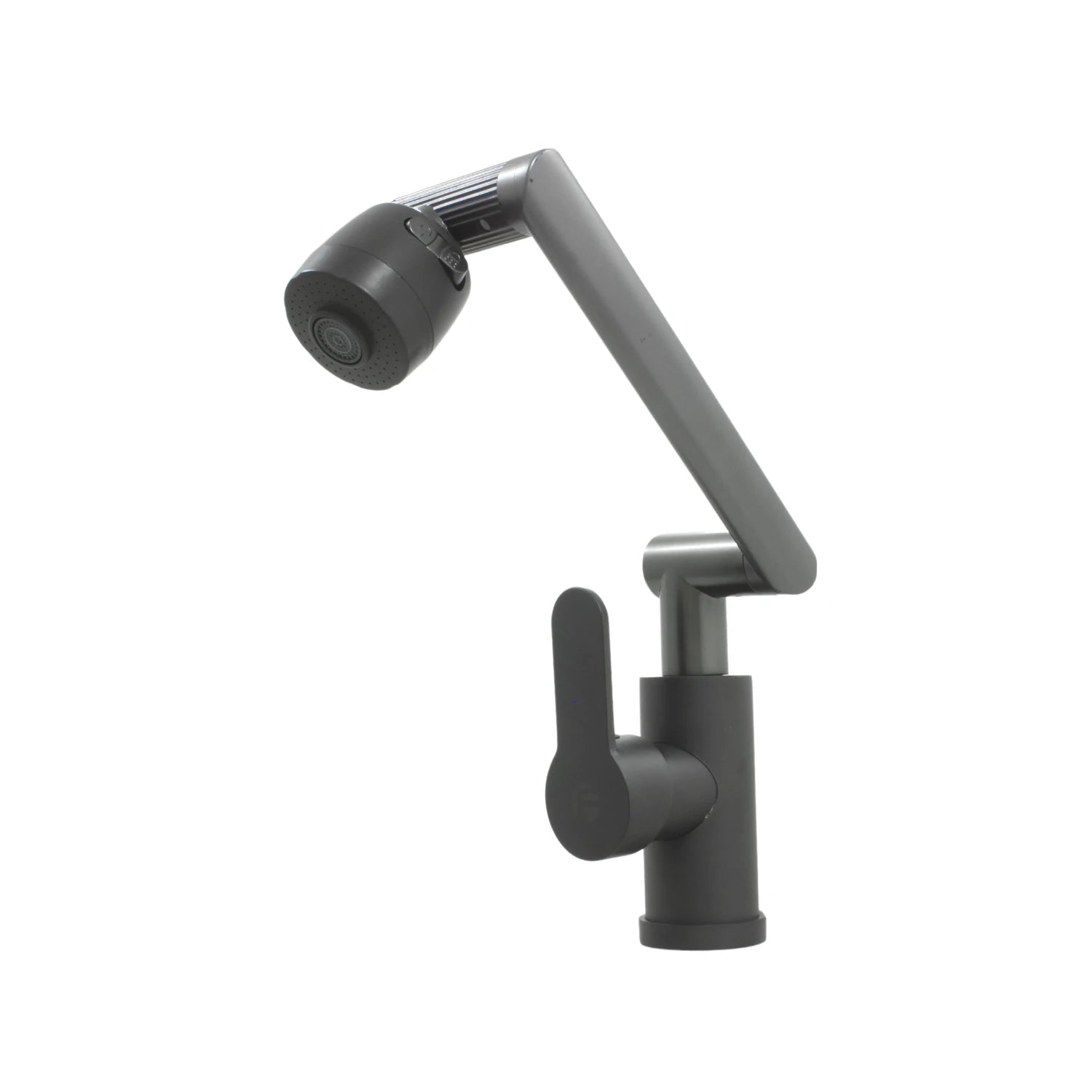 Mezcladora monomando fregadero articulada, cabezal extraíble con doble función spray, gris oscuro mate