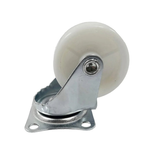 Rueda de polietileno.,Rodaja giratoria de 1.5" de diámetro.