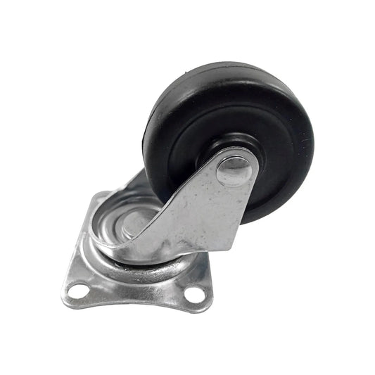 Rueda de polietileno.,Rodaja giratoria de 1.5" de diámetro.