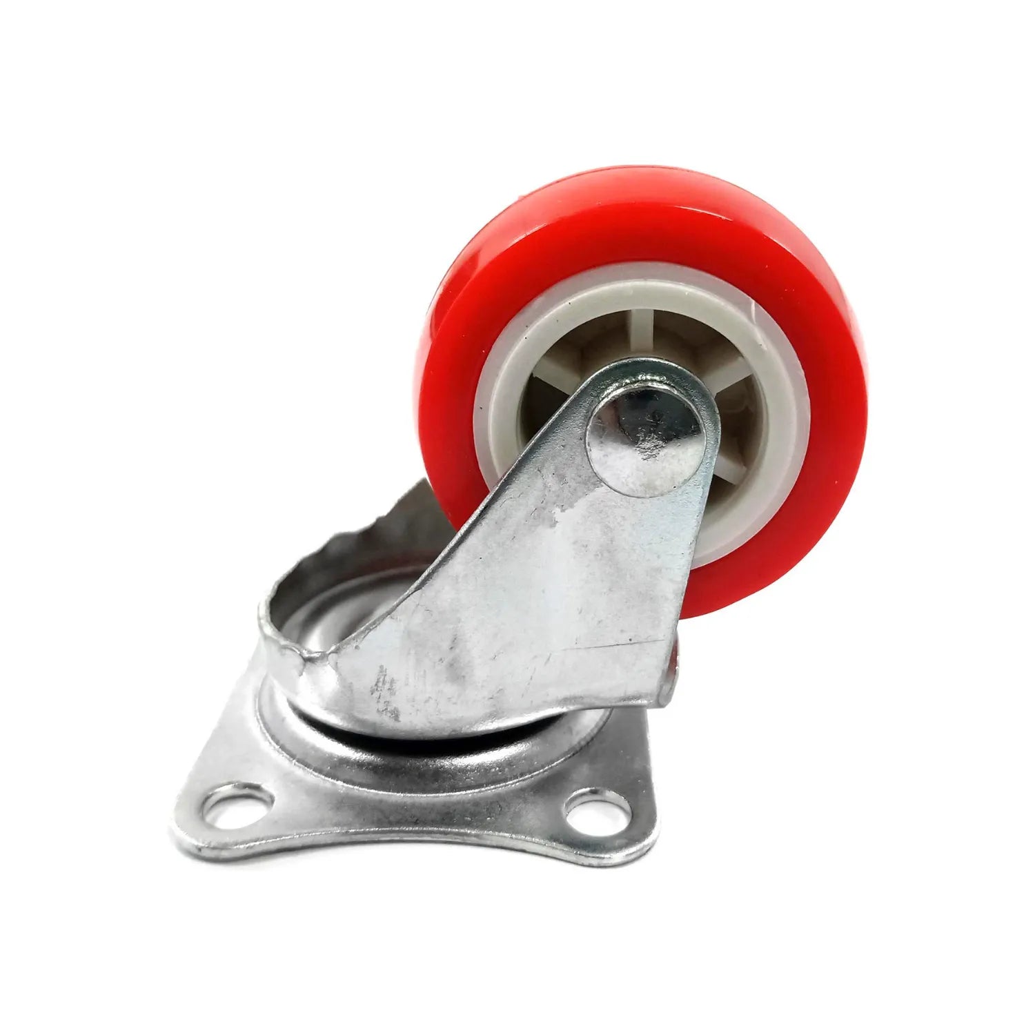 Rueda de polietileno.,Rodaja giratoria de 1.5" de diámetro.