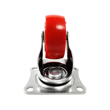 Rodaja giratoria 2 pulgadas con rueda roja, placa de montaje de acero para muebles y equipos móviles