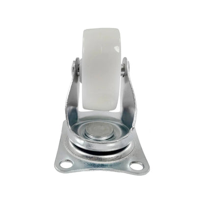 Rodaja giratoria 2.5 pulgadas color beige, estructura de acero galvanizado para mobiliario.