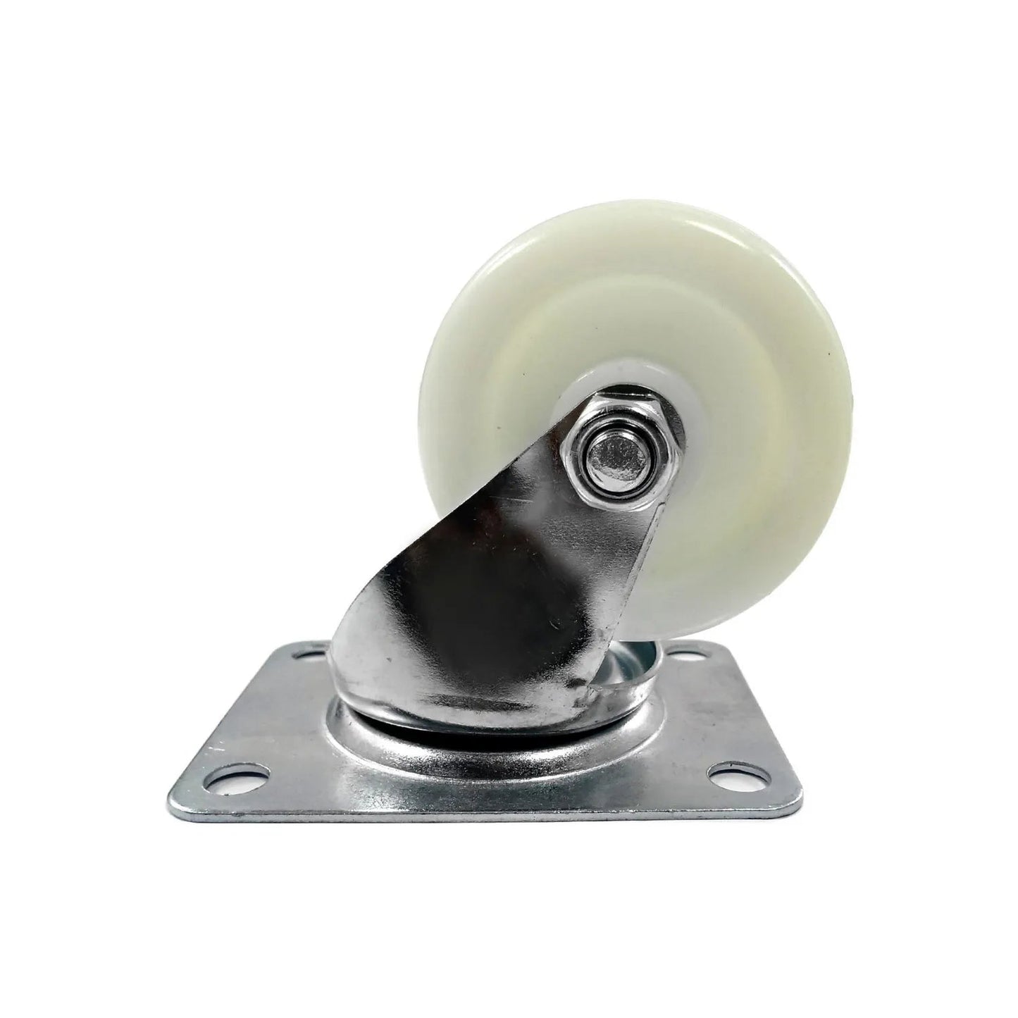 Rodaja giratoria 3 pulgadas beige para muebles, con placa de montaje de acero