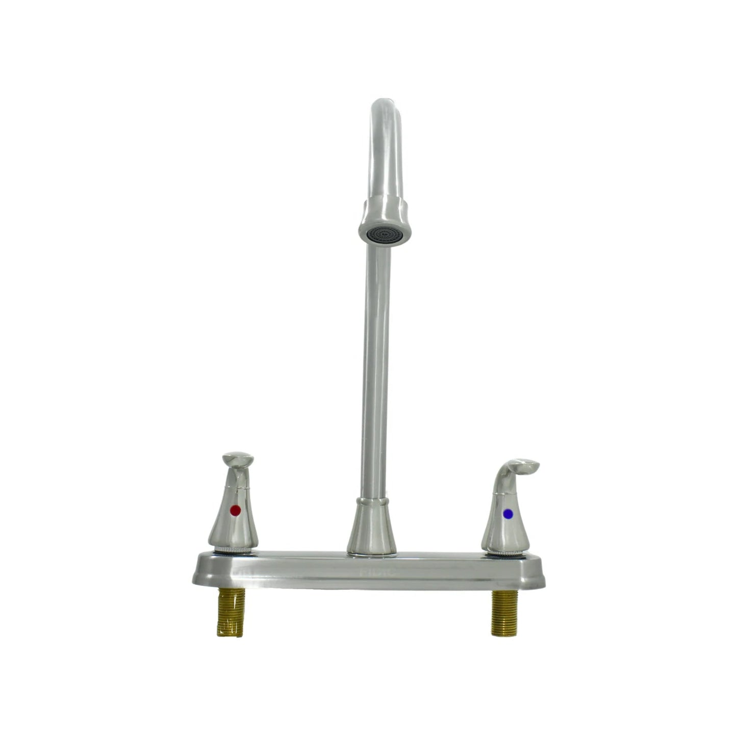 Fidic mezcladora bimando para fregadero de cocina, cuello de ganso, níquel cepillado, 8 pulgadas