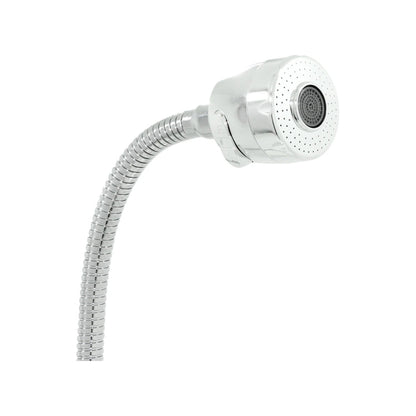 Cabezal de grifo flexible cromado con manguera metálica, aireador y rociador para fregadero de cocina