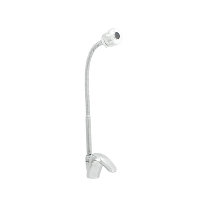Mezcladora monomando de fregadero cromada con cuello de ganso flexible y rociador extraíble