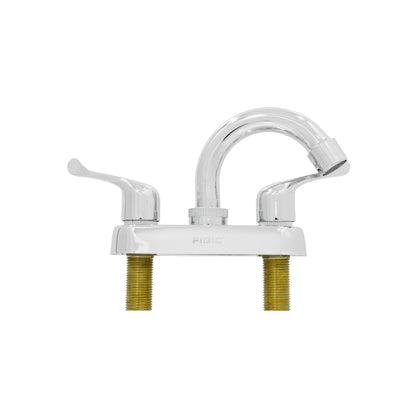 Mezcladora de lavabo 4" FIDIC cromada, bimando con manerales tipo palanca, para instalación en baño