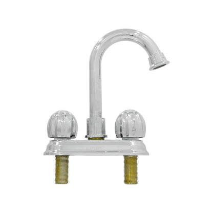 Cuerpo de bronce.,Cubierta metálica.,Acabado: Cromo.,Cuello metálico.,Maneral de puntos.