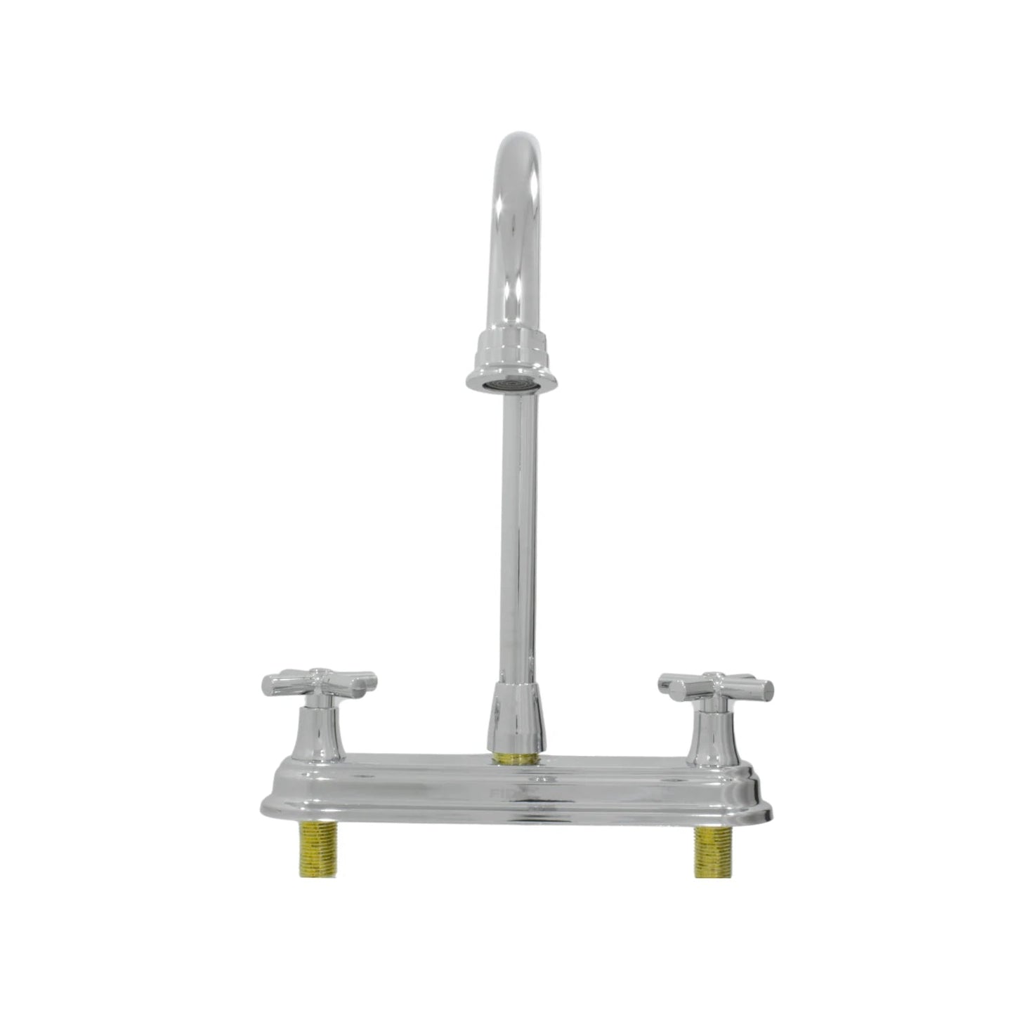 Mezcladora de cocina FIDIC cromada 8 pulgadas con doble control de cruz y cuello alto