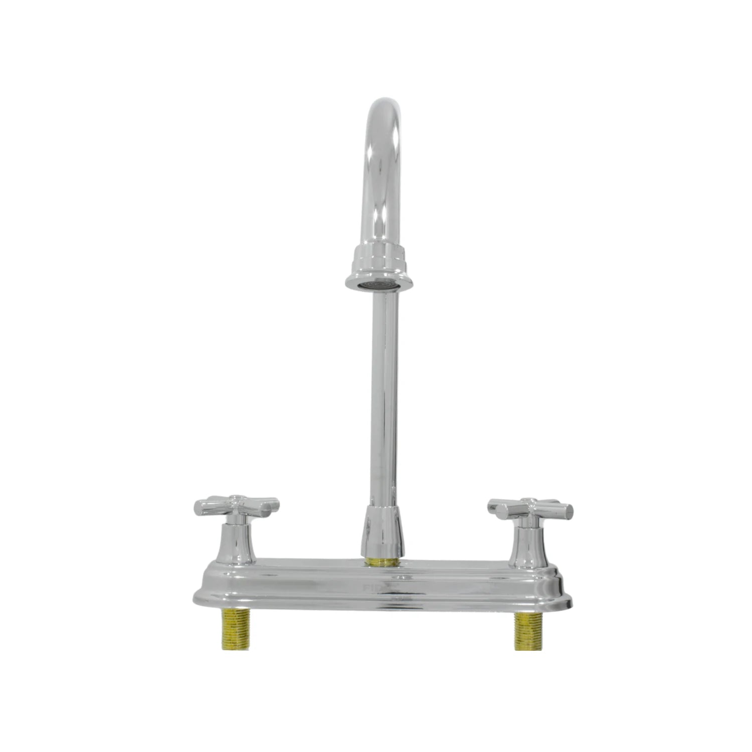 Mezcladora de cocina FIDIC cromada 8 pulgadas con doble control de cruz y cuello alto