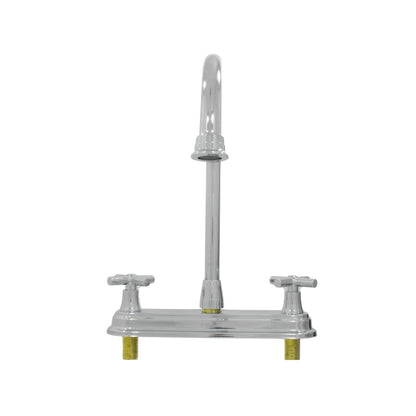 Mezcladora de cocina FIDIC cromada 8 pulgadas con doble control de cruz y cuello alto