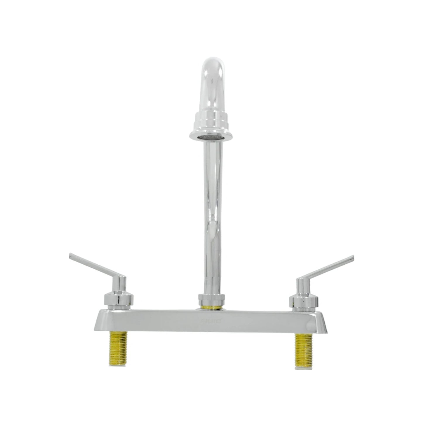 Mezcladora de cocina FIDIC cromada 8" con dos manijas de palanca y cuello de ganso para fregadero