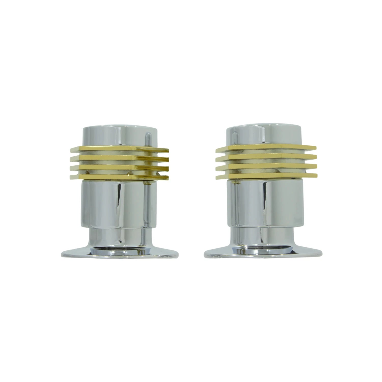Par de manerales para regadera cromados y dorados, diseño moderno para baño