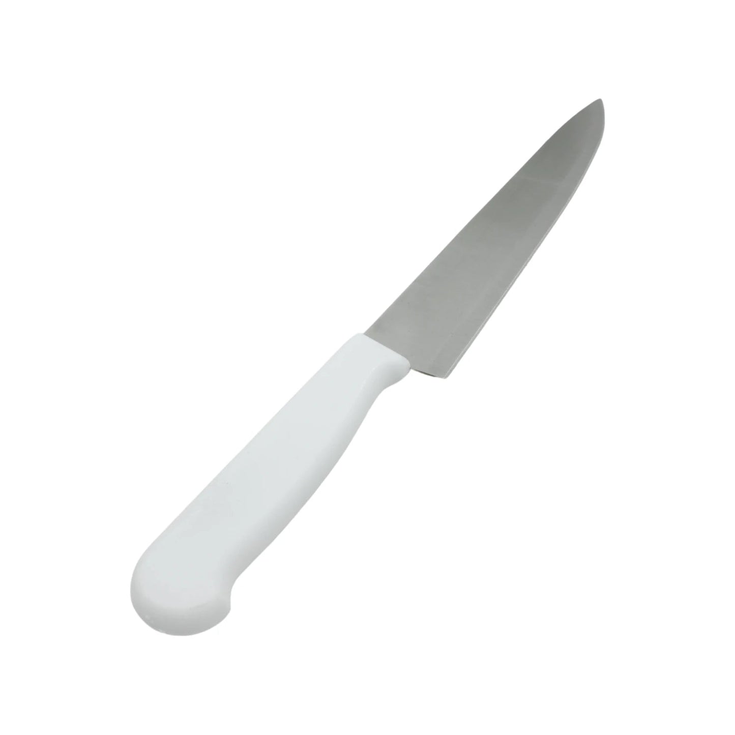 Cuchillo de cocina con mango blanco, hoja de acero inoxidable, para cortar, pelar y rebanar alimentos