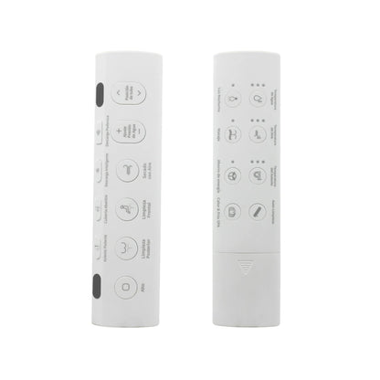 Control remoto digital blanco para inodoro inteligente con funciones de bidet, temperatura, secado y autolimpieza.