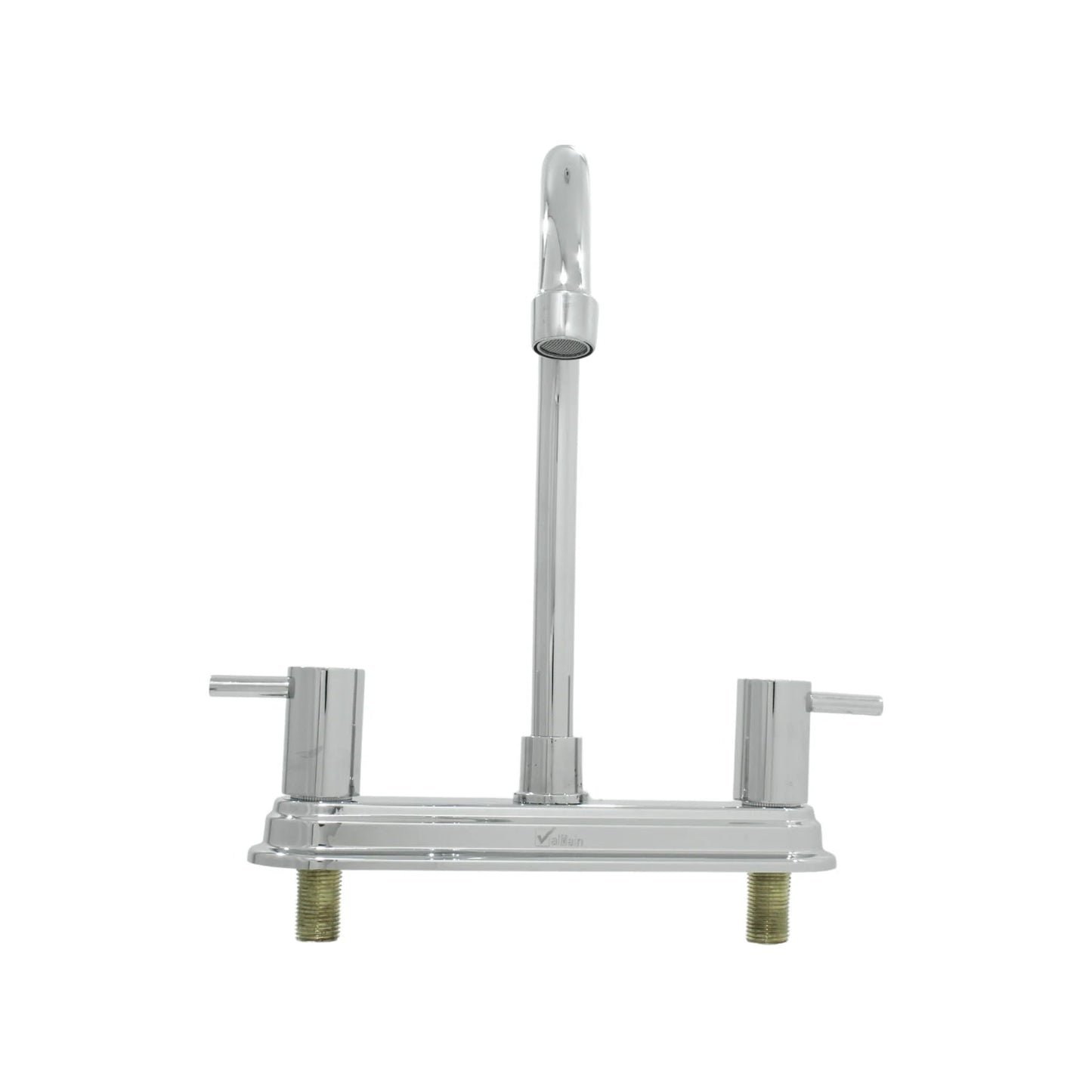 Mezcladora para fregadero Valmain 8 pulgadas cromada dos manerales cuello alto