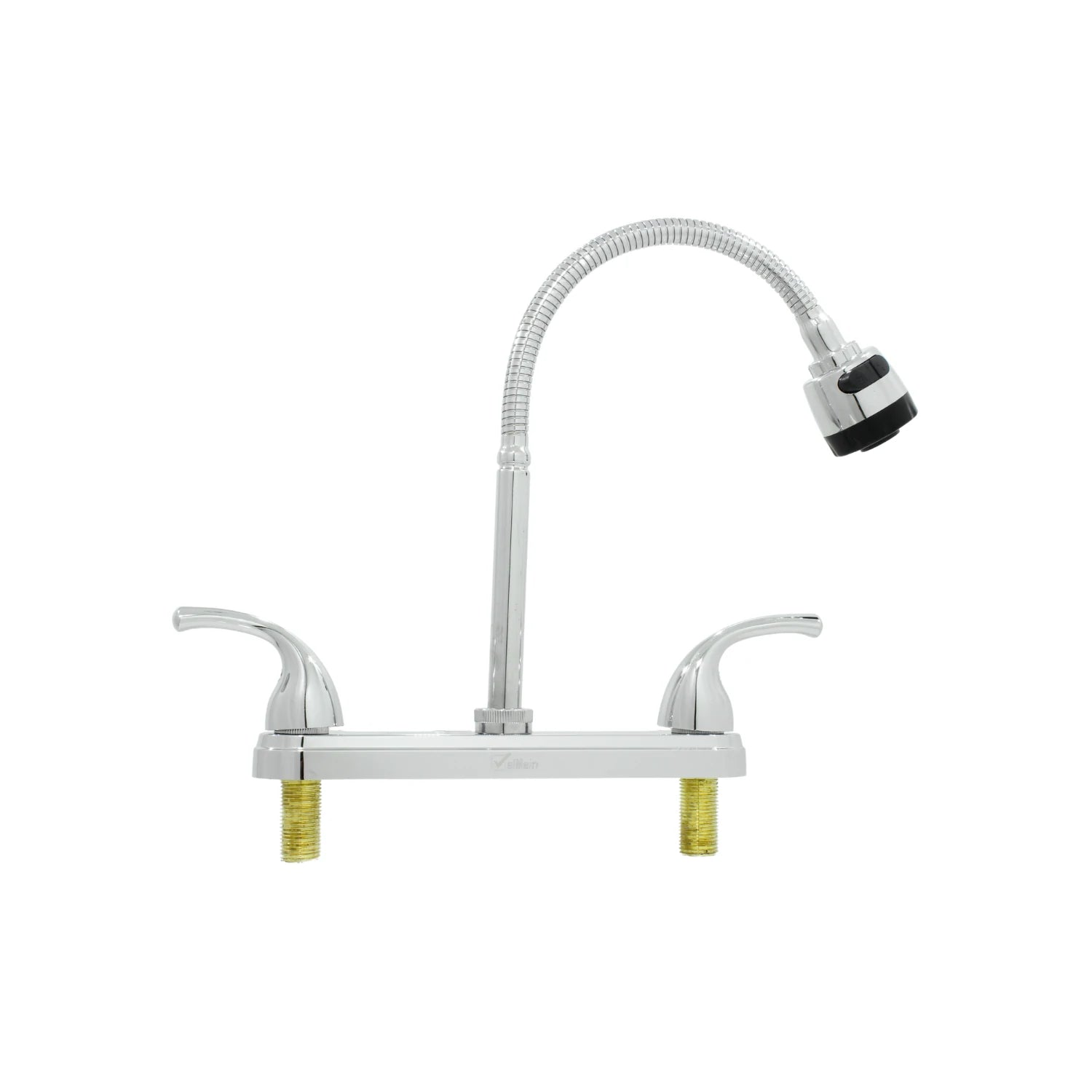 Mezcladora de fregadero Vallen con grifo flexible cromado y doble manija