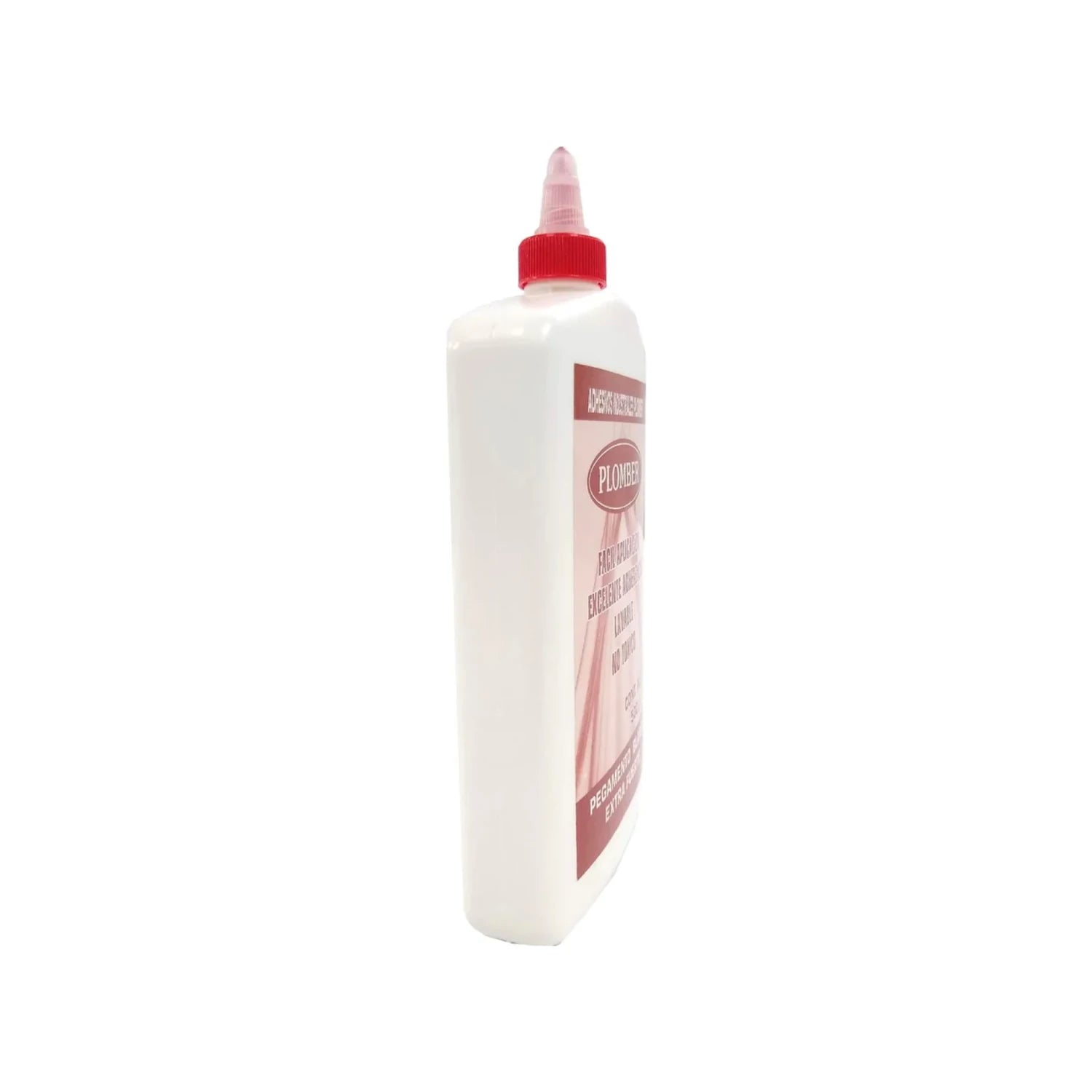 Pegamento blanco Plomber, adhesivo multiusos con tapa dosificadora roja para manualidades y reparaciones