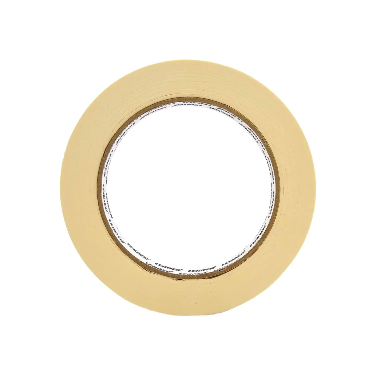Cinta de enmascarar adhesiva Leader color beige, rollo completo para pintura, manualidades y protección de superficies