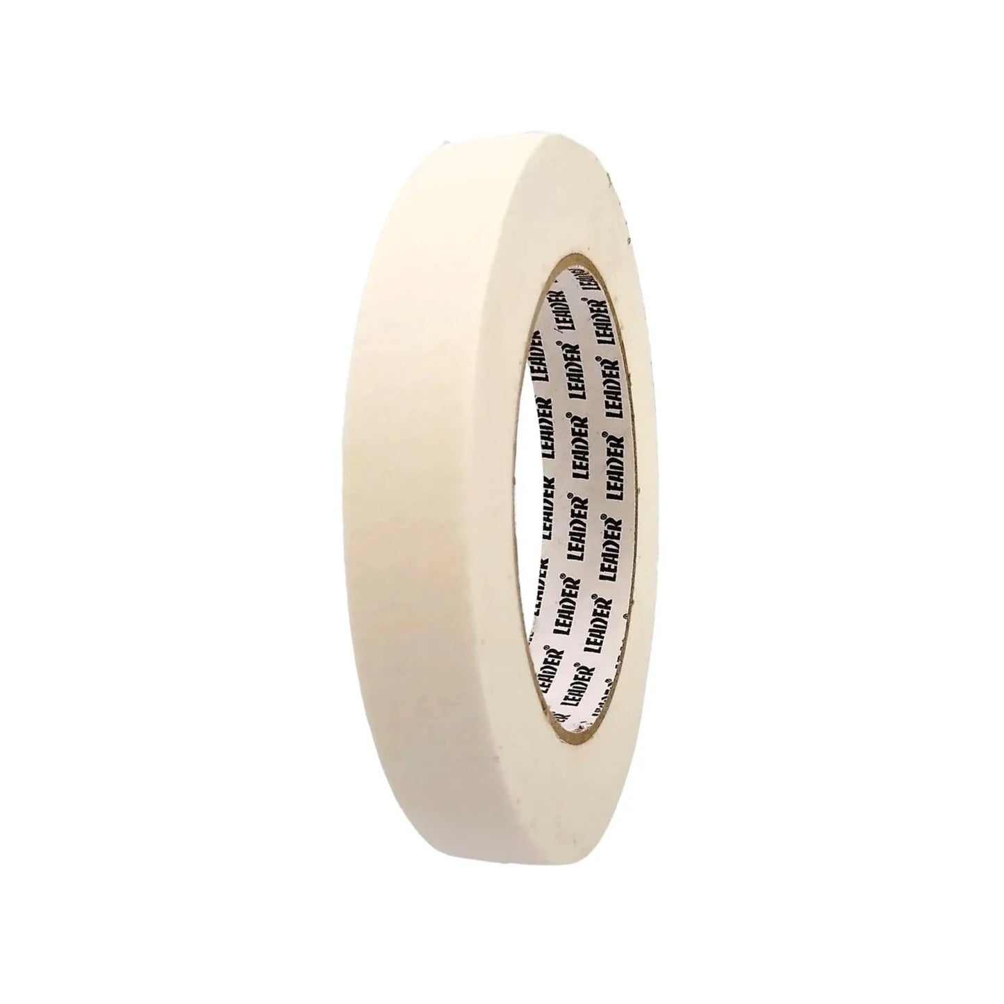 Rollo de cinta masking tape Leader color crema 18mm para pintura y protección superficies