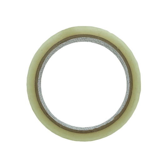 Rollo de cinta adhesiva transparente para empaque, con núcleo de cartón.