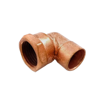 Codo de cobre con conexión hembra roscada y soldar 90 grados para instalaciones de tuberías de agua o gas