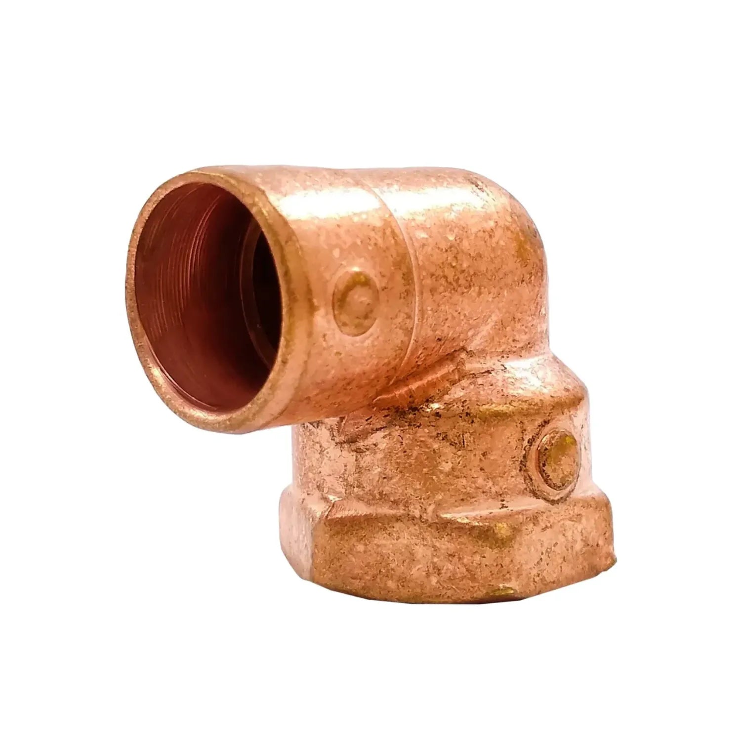 Codo de cobre con rosca hembra de 90 grados para conexión de tubería hidráulica