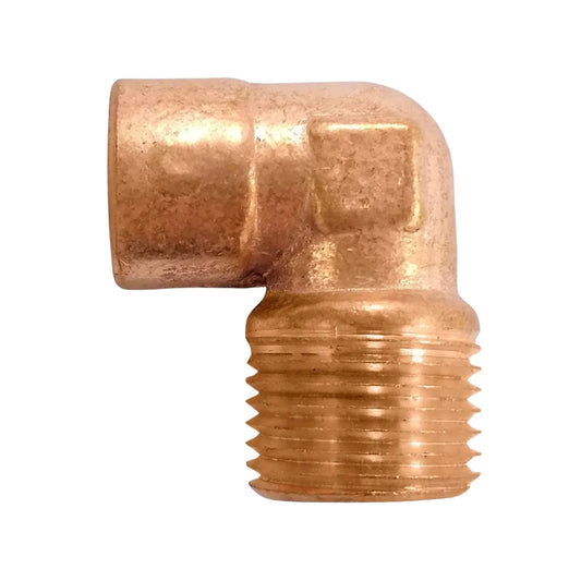 Elaborado de cobre.,Codo 1/2" rosca exterior.,Codo a 90º.,Codo de 13 mm