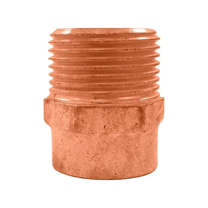 Elaborado de cobre.,Conector de 3/4",Conector rosca exterior.,Conector de 19 mm