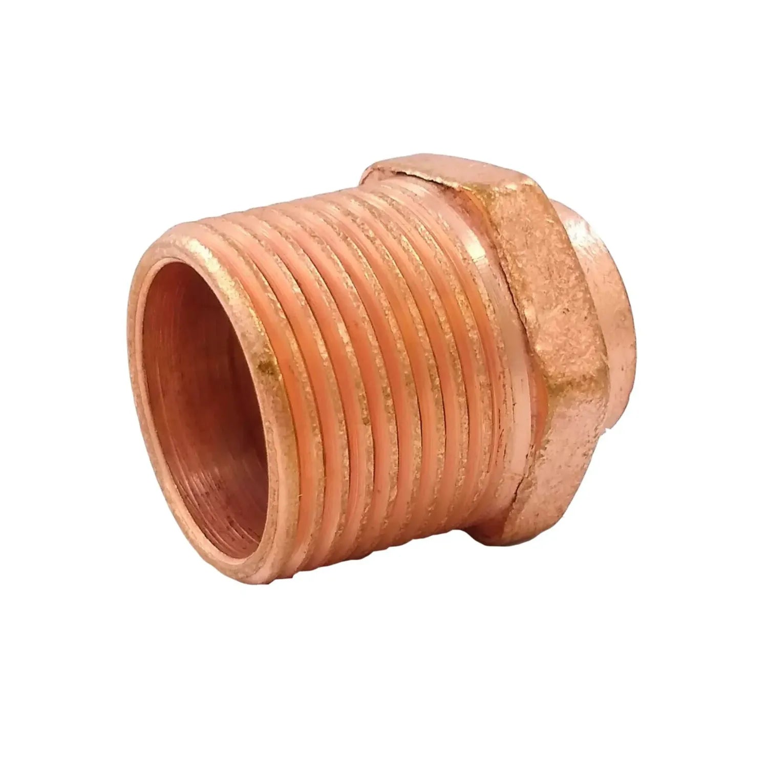 Adaptador macho de cobre para tubería, conexión roscada de bronce para fontanería y gas, resistente a la corrosión