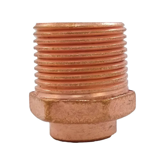 Elaborado de cobre.,Conector reducido 1/2"x3/4",Conector rosca exterior.,Ideal para instalaciones de gas natural y LP