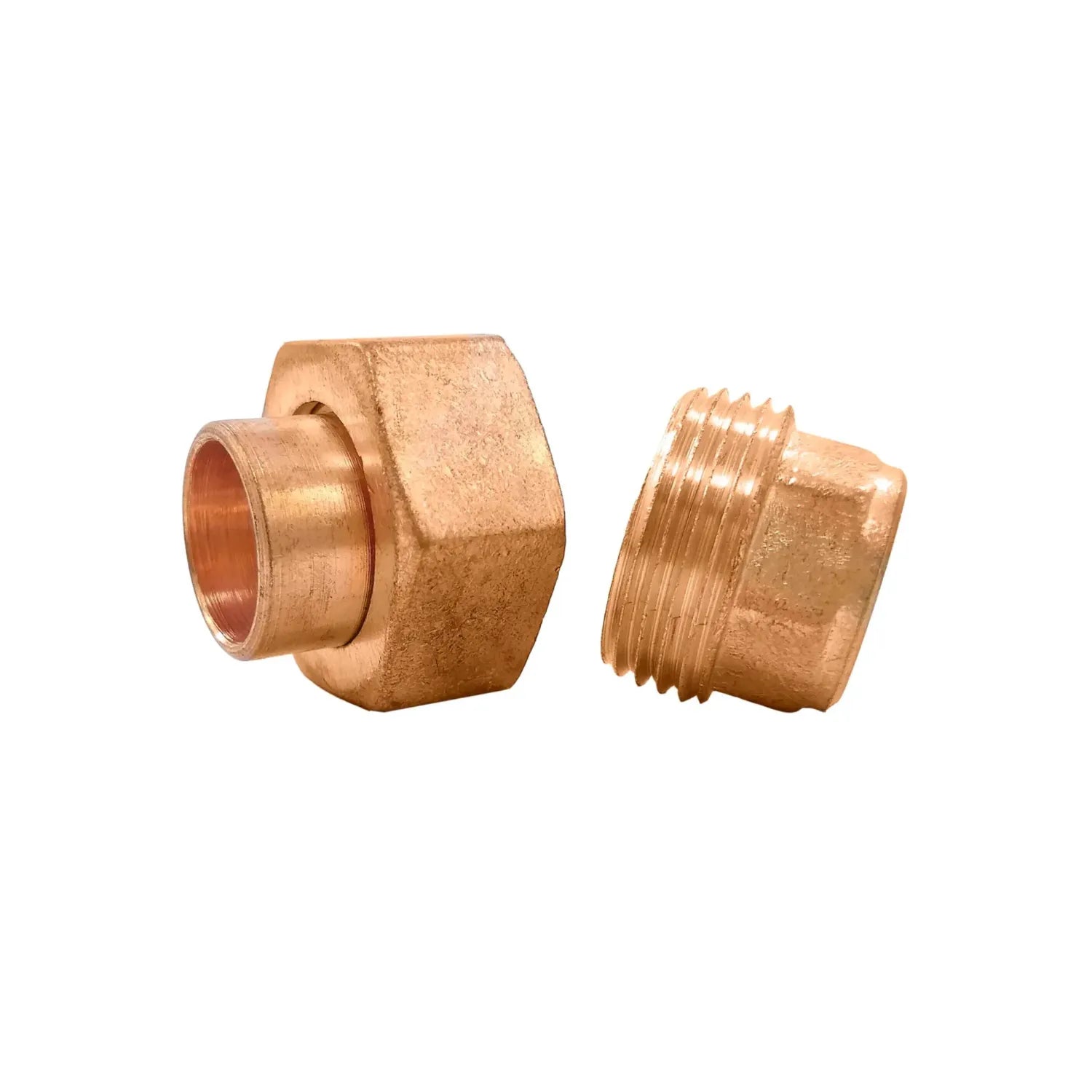 Unión americana de cobre para soldar de 1/2 pulgada con tuerca hexagonal y rosca macho para instalaciones de plomería