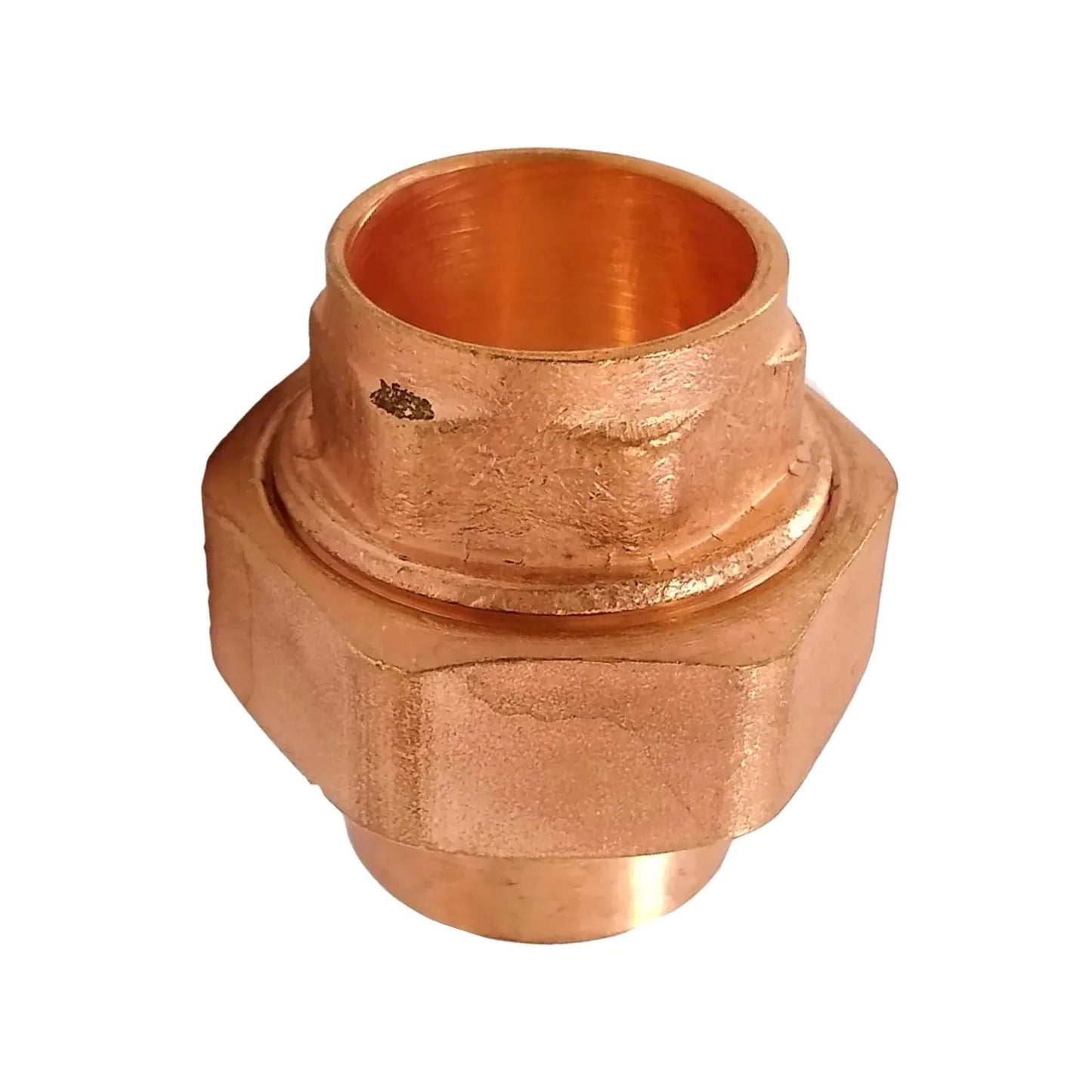 Unión de cobre para soldar fitting de fontanería tres piezas para conexión de tuberías de agua y gas