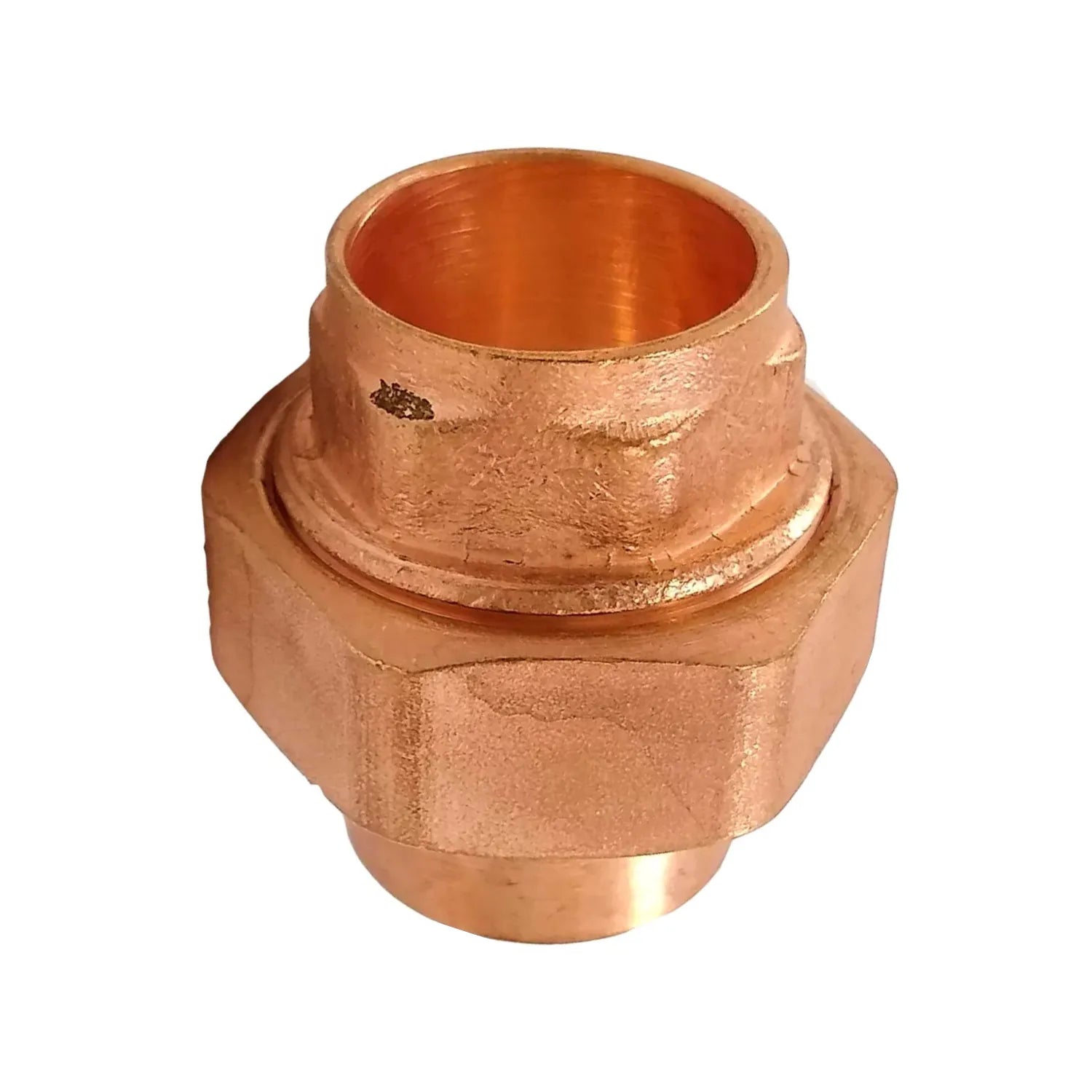 Unión de cobre para soldar fitting de fontanería tres piezas para conexión de tuberías de agua y gas