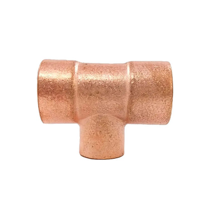 Conector tipo T de cobre para tubería soldable, pieza de conexión hidráulica resistente a la corrosión