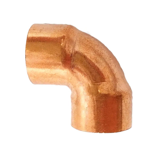 Codo de cobre de 90 grados para conexión de tuberías de agua y gas, accesorio de plomería profesional resistente.