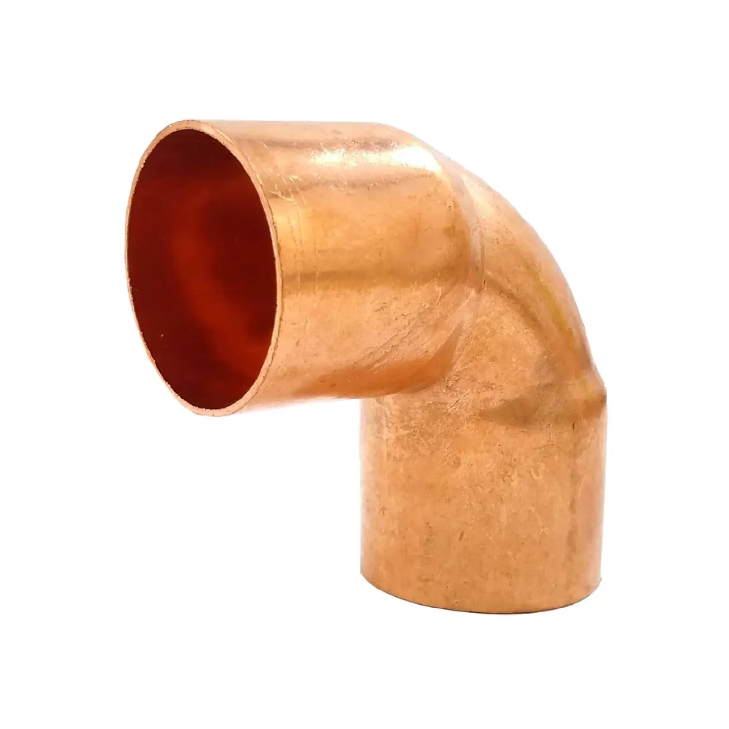 Codo de cobre de 90 grados para tubería de plomería, conexión soldable tipo socket para fontanería y calefacción