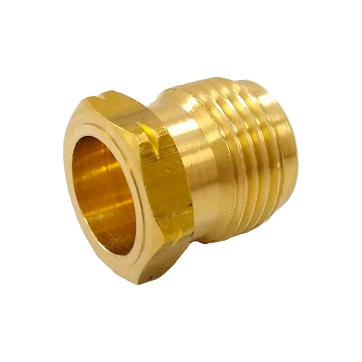 Adaptador de latón para conexión de manguera con rosca macho y cabeza hexagonal para apriete con llave