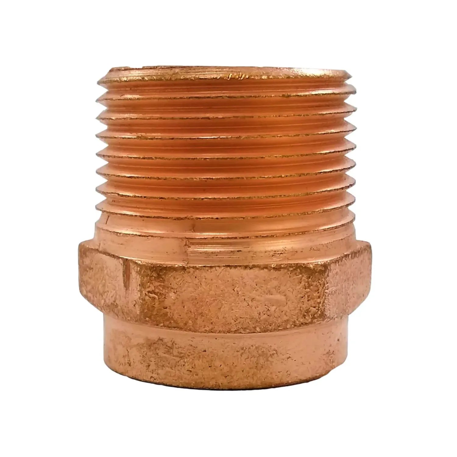 Adaptador macho de cobre para tubería, conexión roscada NPT con cuerpo hexagonal para fontanería y plomería
