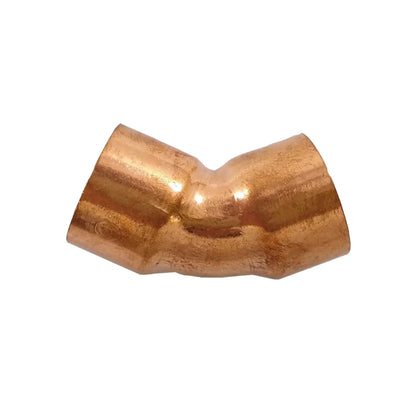 Codo de cobre de 45 grados para tuberías de agua y gas, conexión soldable de alta resistencia