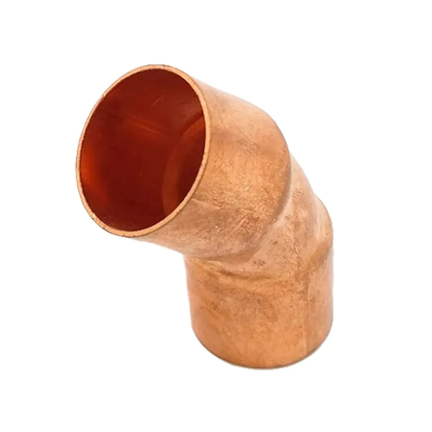 Codo de cobre soldable de 45 grados para tubería de 3/4 pulgadas, fitting de plomería y ferretería